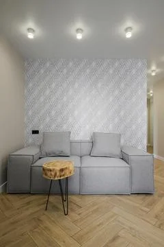 Grey sofa in a modern interior Foto stock
