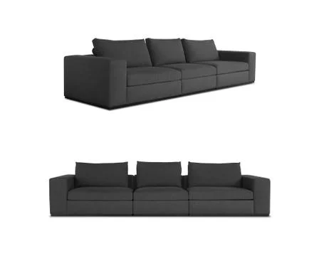 Grey Sofa on white background Foto stock