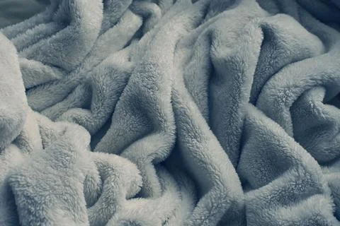Grey soft fluffy blanket textile Foto stock