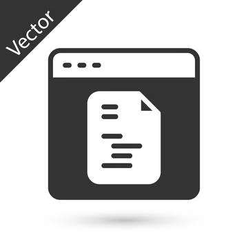 Grey Software, web developer programming code icon isolated on white background Stock Illustration