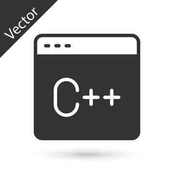 Grey Software, web developer programming code icon isolated on white background Stock Illustration