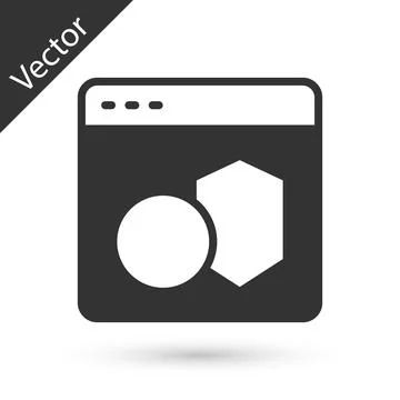 Grey Software, web developer programming code icon isolated on white background Stock Illustration