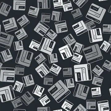 Grey Software, web developer programming code icon isolated seamless pattern  Illustrazione stock