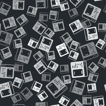 Grey Software, web developer programming code icon isolated seamless patter.. イラスト素材