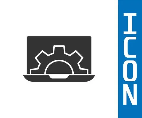 Grey Software, web development, programming concept icon isolated on white 스톡 일러스트