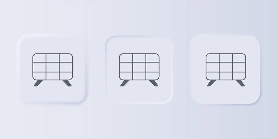 Grey Solar energy panel icon isolated on grey background. Set icons in squa.. Stock Illustration