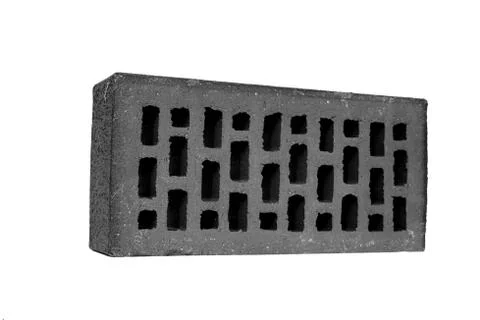 Grey solid brick on a white background Stock Photos