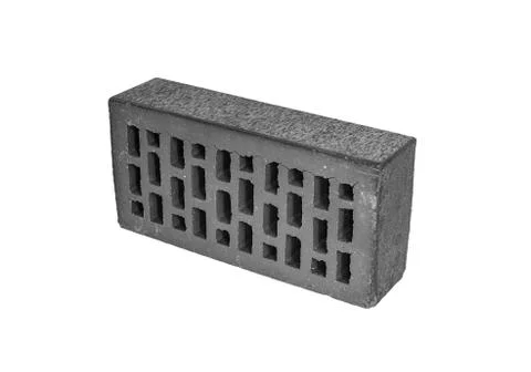 Grey solid brick on a white background Stock Photos