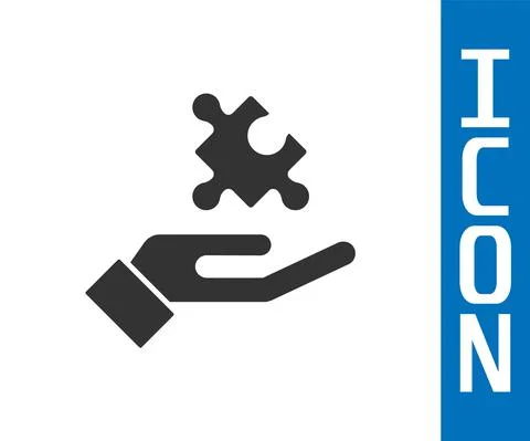 Grey Solution to the problem in psychology icon isolated on white background Stock Illustration