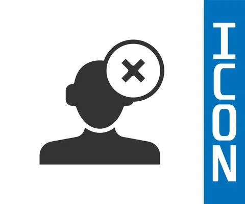 Grey Solution to the problem in psychology icon isolated on white background Stock Illustration