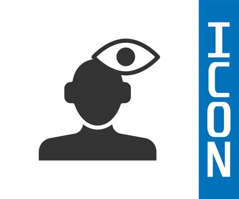 Grey Solution to the problem in psychology icon isolated on white background Illustrazione stock