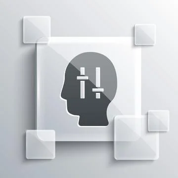 Grey Solution to the problem in psychology icon isolated on grey background Stock Illustration