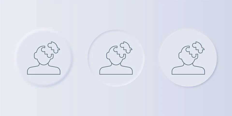 Grey Solution to the problem in psychology icon isolated on grey background.. Stock Illustration