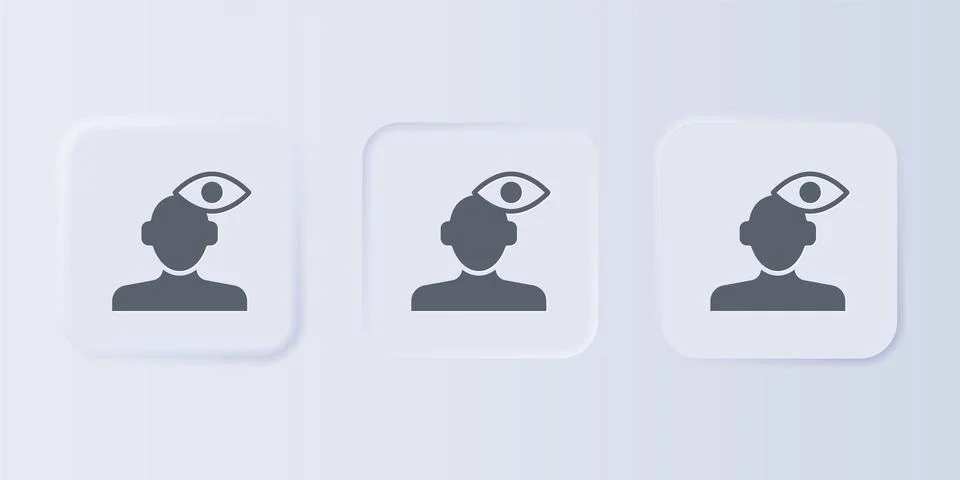 Grey Solution to the problem in psychology icon isolated on grey background.. Illustrazione stock