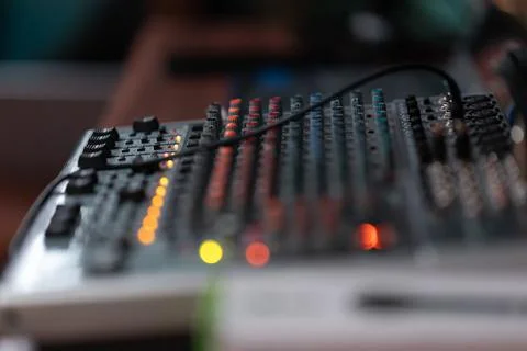 Grey Sound Engineer Control Panel Stock Photos