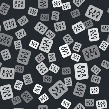 Grey Sound mixer controller icon isolated seamless pattern on black backgro.. Stockillustratie