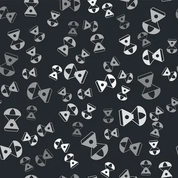 Grey Space capsule icon isolated seamless pattern on black background. Vector Stock Illustration