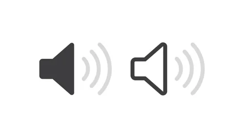 Grey Speaker volume icon - audio voice sound symbol Stock Footage 142510123