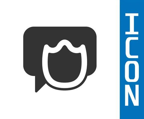 Grey Speech bubble chat icon isolated on white background. Message icon Stock Illustration