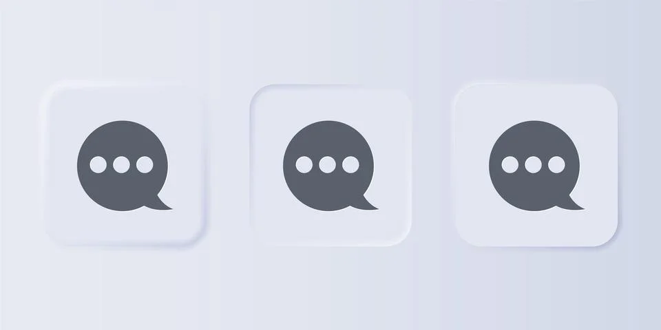 Grey Speech bubble chat icon isolated on grey background. Message icon. Com.. Stock Illustration