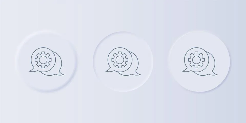 Grey Speech bubble chat icon isolated on grey background. Message icon. Com.. Stock Illustration