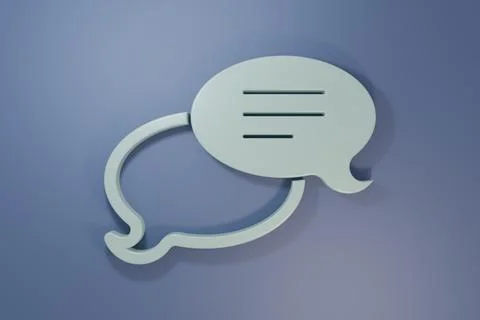 Grey Speech bubble chat icon isolated on purple-blue background. Message ic.. Foto stock