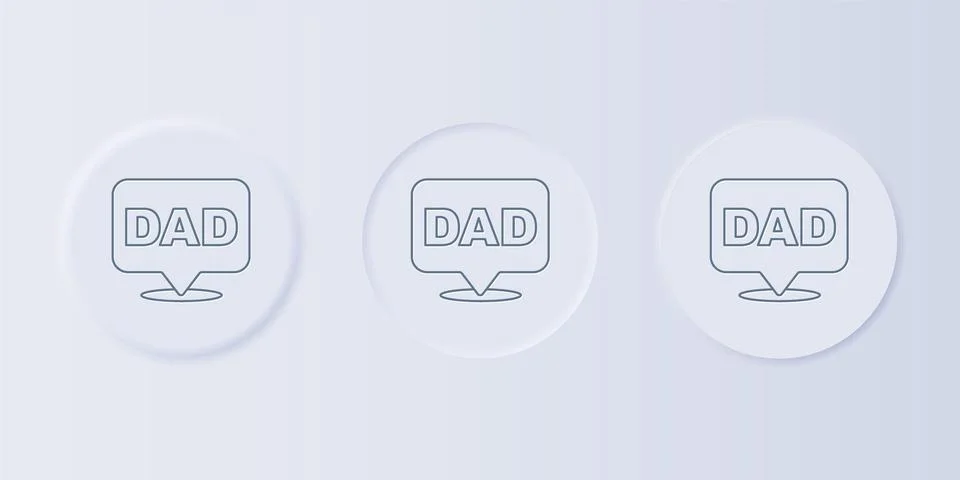Grey Speech bubble dad icon isolated on grey background. Happy fathers day... Stock Illustration
