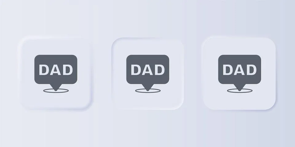 Grey Speech bubble dad icon isolated on grey background. Happy fathers day... Stock Illustration