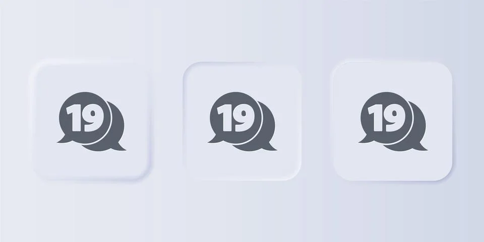 Grey Speech bubble with happy easter icon isolated on grey background. Set .. 스톡 일러스트