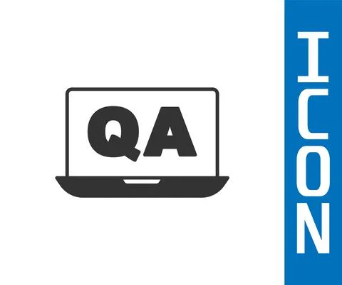 Grey Speech bubbles with Question and Answer icon isolated on white background Stock Illustration