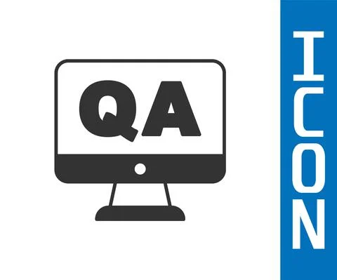 Grey Speech bubbles with Question and Answer icon isolated on white background Stock Illustration