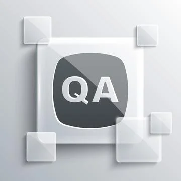 Grey Speech bubbles with Question and Answer icon isolated on grey background. Q Stock Illustration