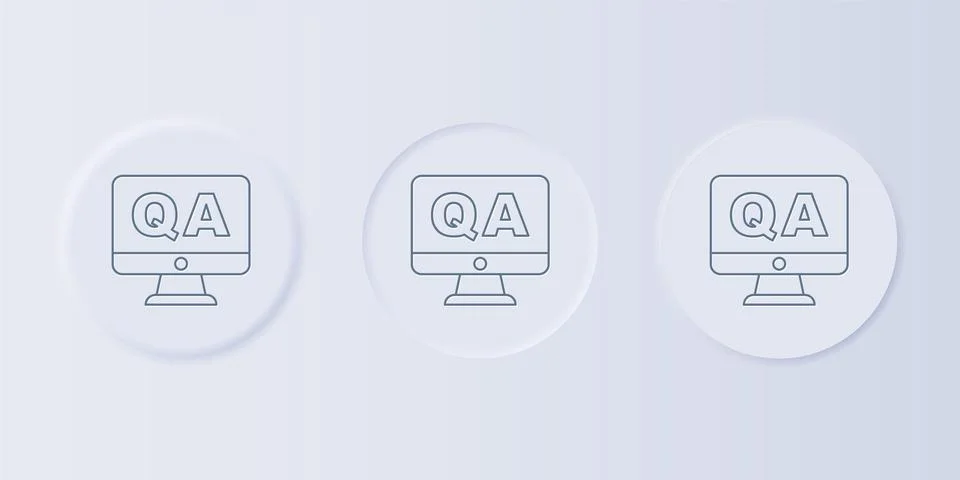 Grey Speech bubbles with Question and Answer icon isolated on grey backgrou.. Stock Illustration