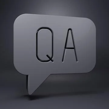 Grey Speech bubbles with Question and Answer icon isolated on grey backgrou.. Stock Illustration