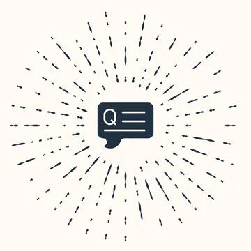 Grey Speech bubbles with Question icon isolated on beige background. FAQ si.. Stock Illustration