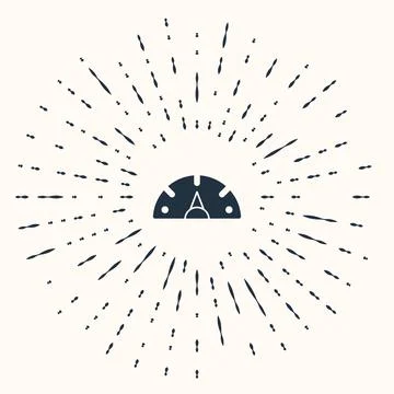 Grey Speedometer icon isolated on beige background. Abstract circle random dots Stock Illustration
