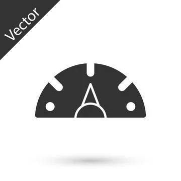 Grey Speedometer icon isolated on white background. Vector Illustrazione stock
