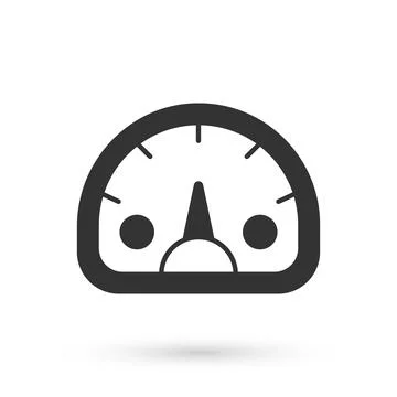 Grey Speedometer icon isolated on white background. Vector Stock Illustration