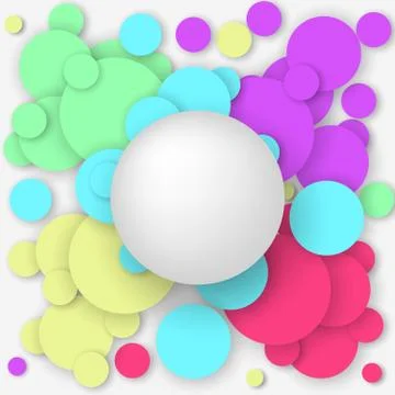 Grey sphere on colored circles Stock Illustration