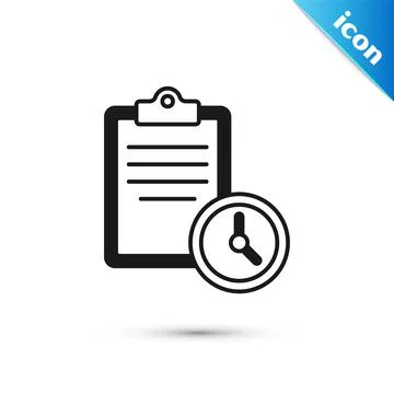 Grey Sport training program or fitness plan icon isolated on white background Stockillustratie