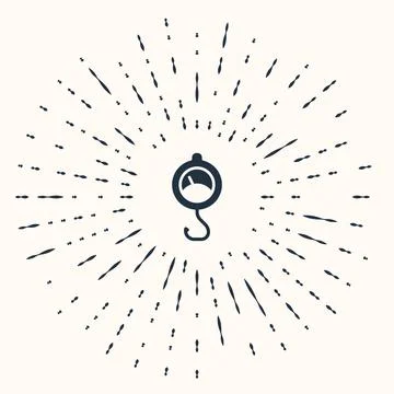 Grey Spring scale icon isolated on beige background. Balance for weighing Stock Illustration