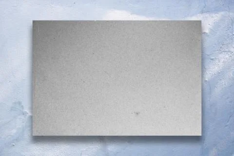 Grey square Paper texture template mock up with soft shadows on white concret Stock Photos