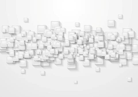 Grey squares abstract tech background Illustrazione stock
