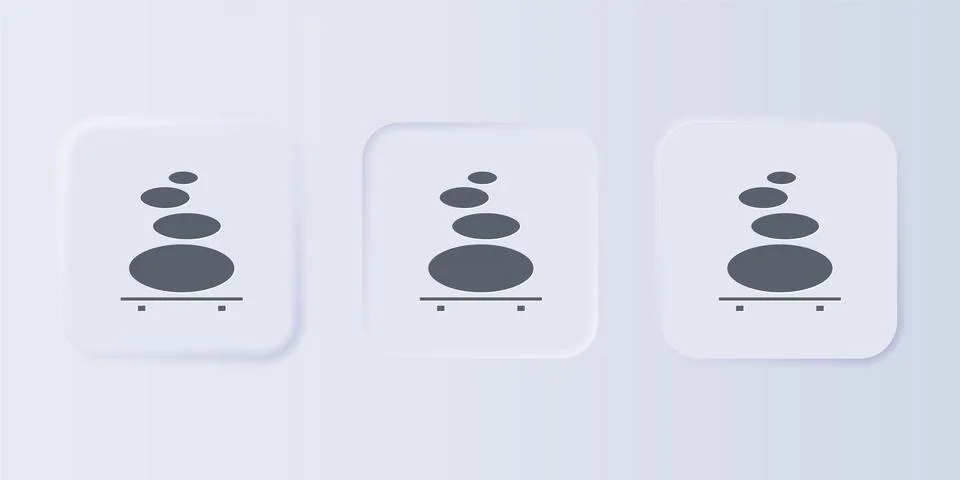 Grey Stack hot stones icon isolated on grey background. Spa salon accessory.. Stock Illustration