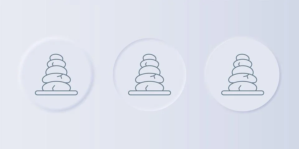 Grey Stack hot stones icon isolated on grey background. Spa salon accessory.. Stock Illustration