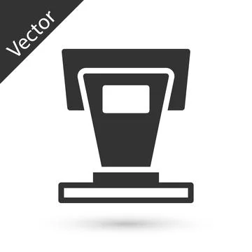 Grey Stage stand or debate podium rostrum icon isolated on white background Stock Illustration