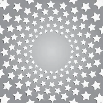 Grey stars in a circle with shadow. Eps 10. Stock Illustration