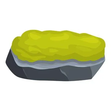 Grey stone being covered with green moss Stock Illustration