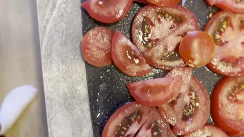 A grey stone counter top with a black object on it Stock-Footage 286309510
