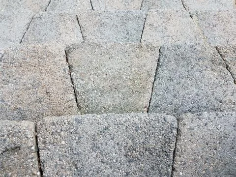 Grey stone or cement tile steps or stairs Stock Photos